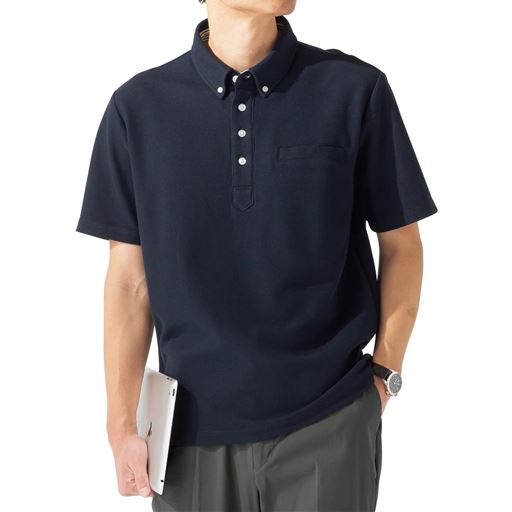 ドライ・ボタンダウンポロシャツ(半袖)/吸汗・速乾・抗菌防臭・UVカット機能付き