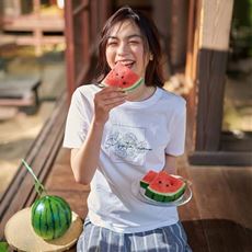 綿100%ロゴTシャツ(綿100%・接触冷感・洗濯機OK)