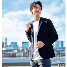 ストレッチ・サッカー素材ジャケット(タイトシルエット)