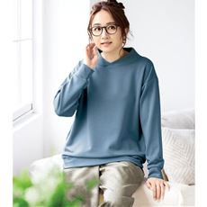 ダンボールニット重ね衿プルオーバー(両脇ポケット・洗濯機OK)