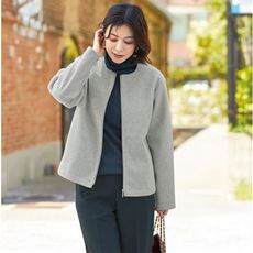 洗えるウーリッシュジップブルゾン