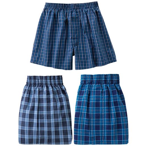 先染めトランクス(柄違い3枚組)