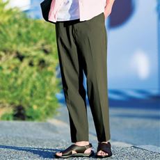 接触冷感・ウエストストレッチパンツ(股下2丈展開)