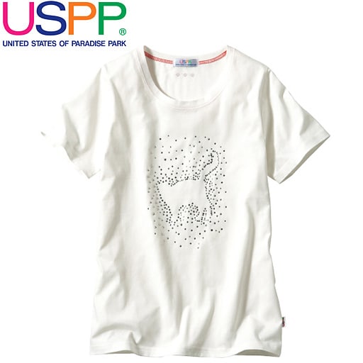 【SALE】 【レディース】 ネコラインストーンTシャツ(USPP) - セシール