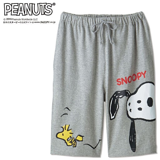 【レディース】 コットンハーフパンツ(SNOOPY) - セシール