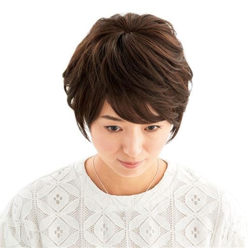 人毛100%総手植え つむじミニヘアピース - セシール